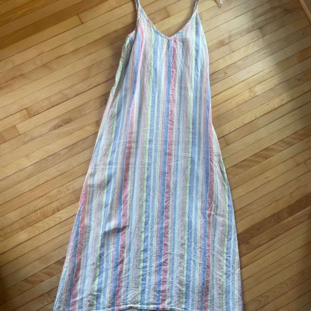 100% linen spring colors dress, size small